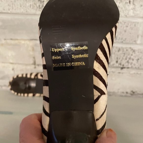 Joseph Mayo Boho Zebra Print Open Toe 3” Heels Women Size 7 - Picture 8 of 8